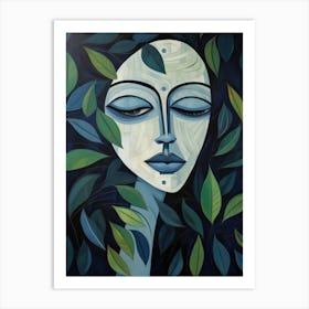 Woman With Leaves 4 Art Print