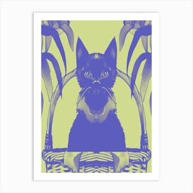 Cat Meow Pastel Chartreuse 2 Art Print
