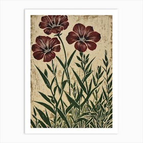 Three Red Flowers Art Print