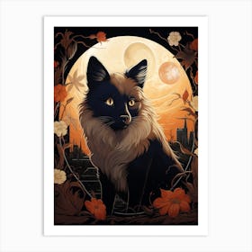 Blanfords Fox Moon Illustration 4 Art Print