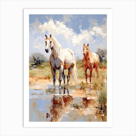 Horses Painting In Outback, Australia 1 Art Print