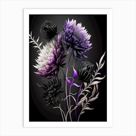 Blue purple flowers Art Print