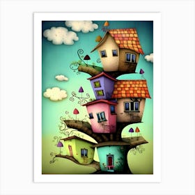 Houses On A Tree 2 Art Print
