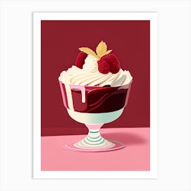 Chocolate Raspberry Trifle Dessert Pop Matisse Flower Art Print