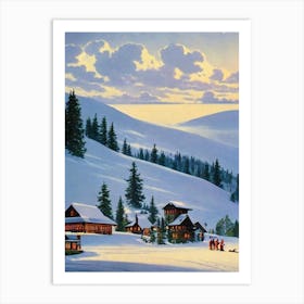 Stowe, Usa Ski Resort Vintage Landscape 1 Skiing Poster Art Print