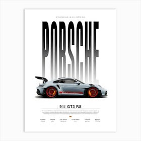 Porsche Gt3 Rs Cool Sports Car Automotive Supercar Art Print