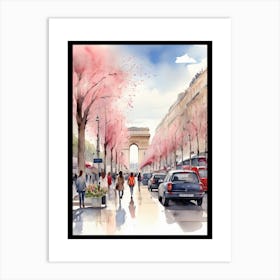 Champs-Elysées Avenue. Paris. The atmosphere and manifestations of spring. 35 Art Print