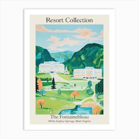 Poster Of The Greenbrier   White Sulphur Springs, West Virginia   Resort Collection Storybook Illustration 1 Art Print