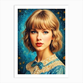 Taylor Swift by Van Gogh Style Art Print