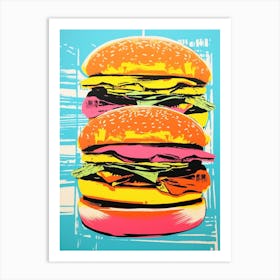 Hamburger Pop Art Retro 2 Art Print