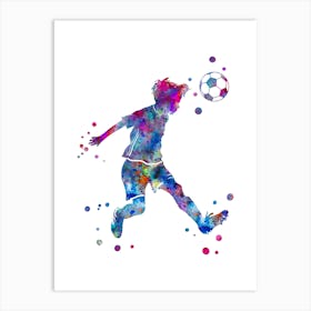 Little Boy Soccer Player 1 Art Print