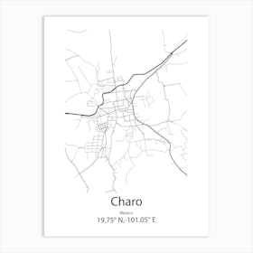 Charo,Mexico Minimalist Map Art Print