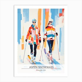 Aspen Snowmass   Colorado Usa, Ski Resort Poster Illustration 0 Art Print