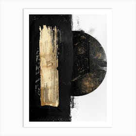 Abstract Black And Gold Painting 100 Art Print