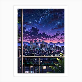 Night Sky Anime aesthetic 20 Art Print