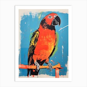 Parrot, Woodblock Animal  Drawing 3 Art Print