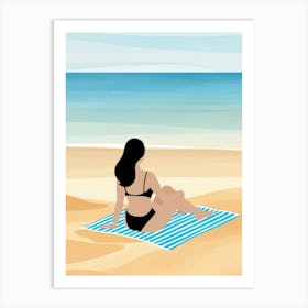 Woman Relaxing On The Beach 2 Art Print