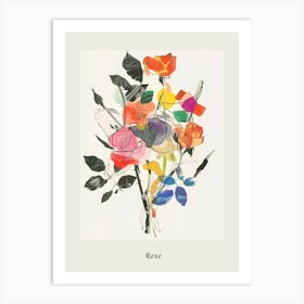 Rose 1 Collage Flower Bouquet Poster Art Print