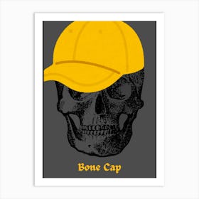 Humoristic Skull with Yellow Cap Art Print