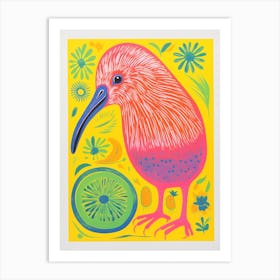 Colourful Bird Painting Kiwi 1 Art Print