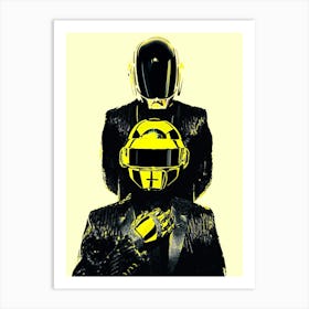 Daft Punk gold Art Print