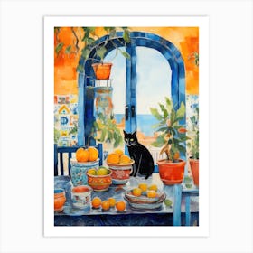 Cat In The Kitchen Art Print