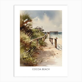 Cocoa Beach Watercolor 1travel Poster Art Print