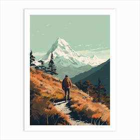 Poon Hill Trek Nepal 2 Hiking Trail Landscape Art Print