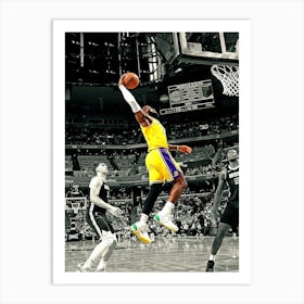 Lebron James Of The Los Angeles Lakers Dunks The Ball During The Game Against The Memphis Grizzlies Art Print