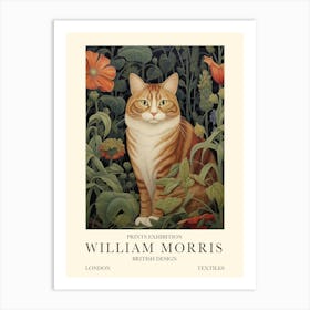 William Morris London Exhibition Poster Tabby Cat Art Print