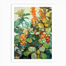 Tropical Plant Painting Jade Plant 1 Art Print