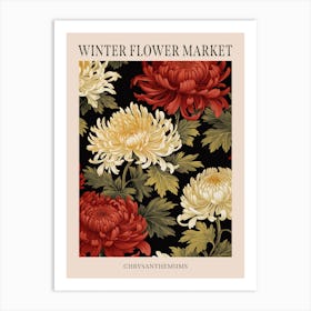 Chrysanthemums 3 Winter Flower Market Poster Art Print