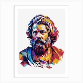 Socrates 02 Portrait WPAP Pop Art Art Print