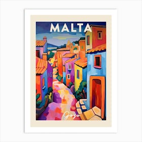 Gozo Malta 4 Fauvist Painting  Travel Poster Art Print