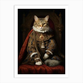 Cat In Royal Clothes 1 Art Print