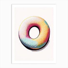 Powdered Sugar Donut Abstract Line Drawing 5 Art Print