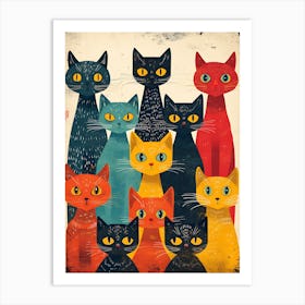 Group Of Cats 7 Art Print