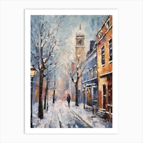 Vintage Winter Painting Nottingham United Kingdom 1 Art Print