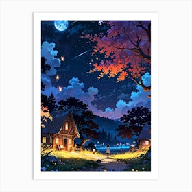 Night Sky Anime aesthetic 40 Art Print