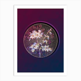 Abstract White Flowered Rose Mosaic Botanical Illustration n.0361 Art Print