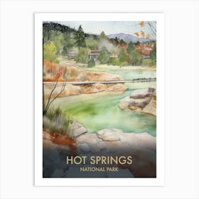 Hot Springs National Park Watercolour Vintage Travel Poster 3 Art Print