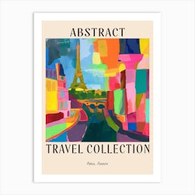 Abstract Travel Collection Poster Paris France 4 Art Print