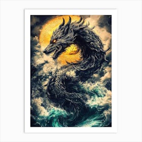 Dragon In The Ocean Art Print