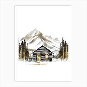 Cabin In The Mountains Art Print