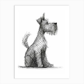 Lakeland Terrier Dog Line Sketch 1 Art Print