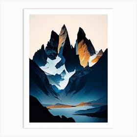 Torres Del Paine National Park Chile Cut Out Paper Art Print