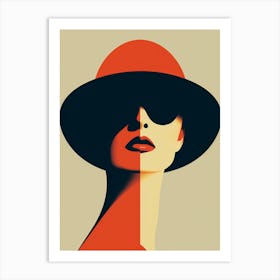 Woman In Hat Art Print