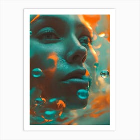 Underwater Portrait Of A Woman Art Print