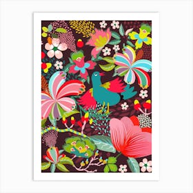 Tropical Forest Flower Craze Art Print