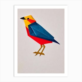 Yellowhammer Origami Bird Art Print